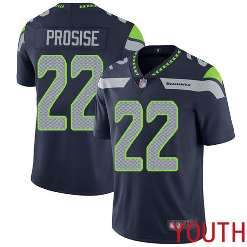 Seattle Seahawks Limited Navy Blue Youth C. J. Prosise Home Jersey NFL Football #22 Vapor Untouchable->youth nfl jersey->Youth Jersey